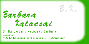 barbara kalocsai business card